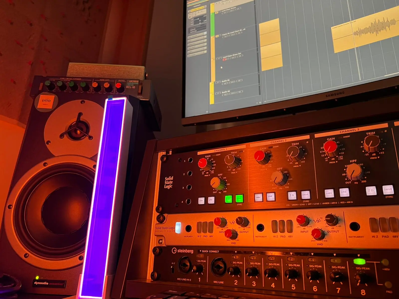 Studio Couleur de Son - SSL Pure Drive Quad et monitoring Dynaudio